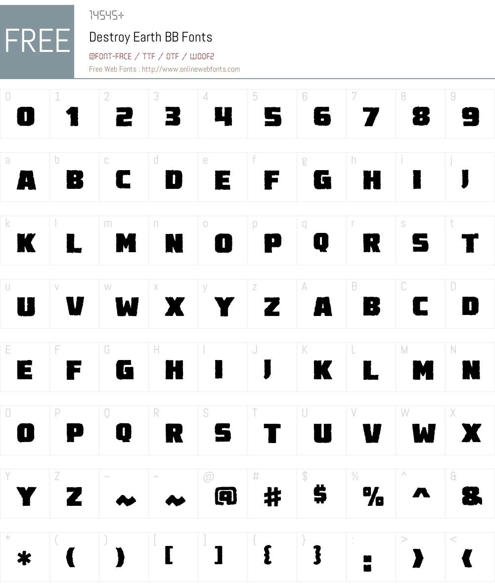 Destroy Earth BB Font Screenshots