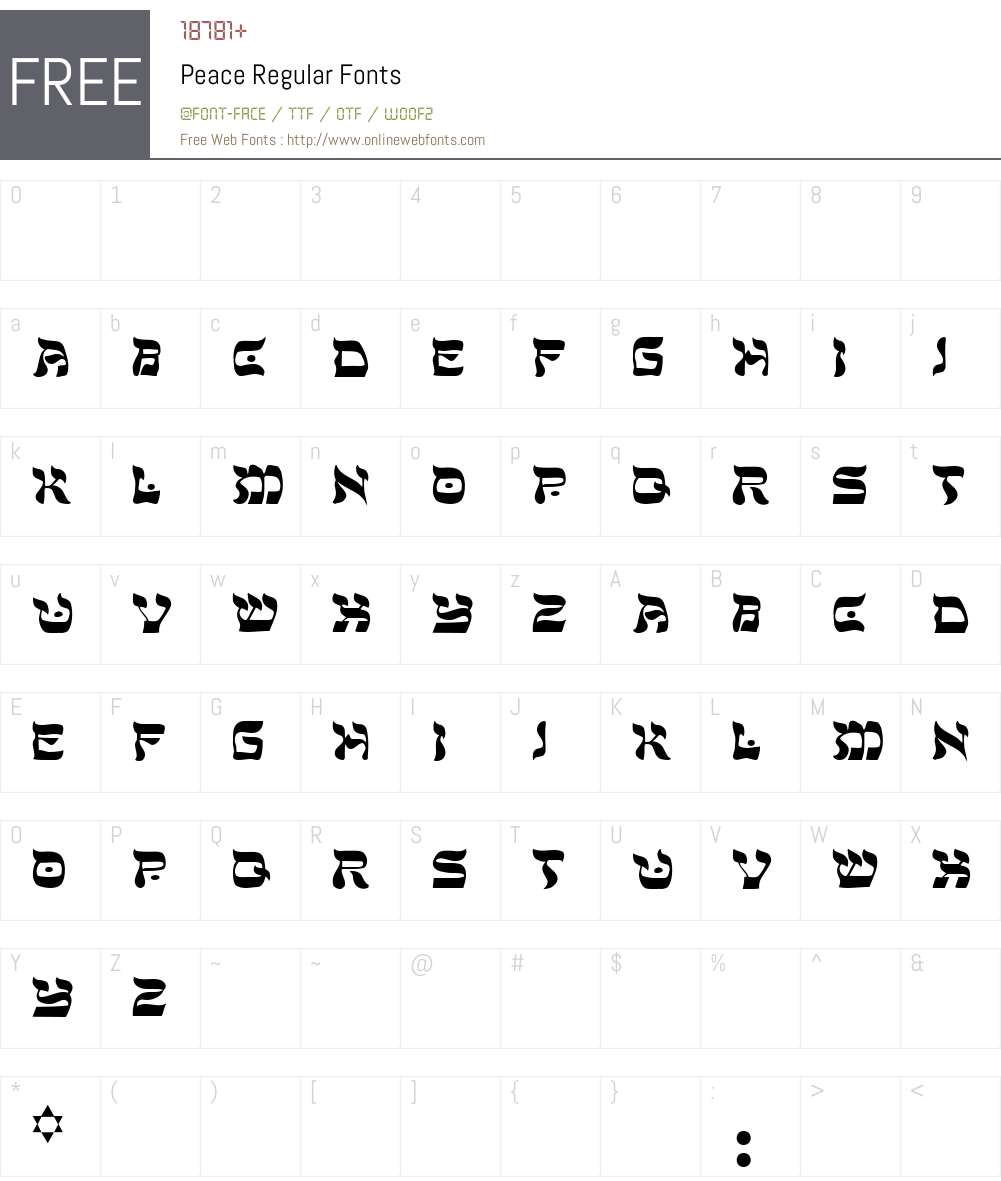 Peace Font Screenshots