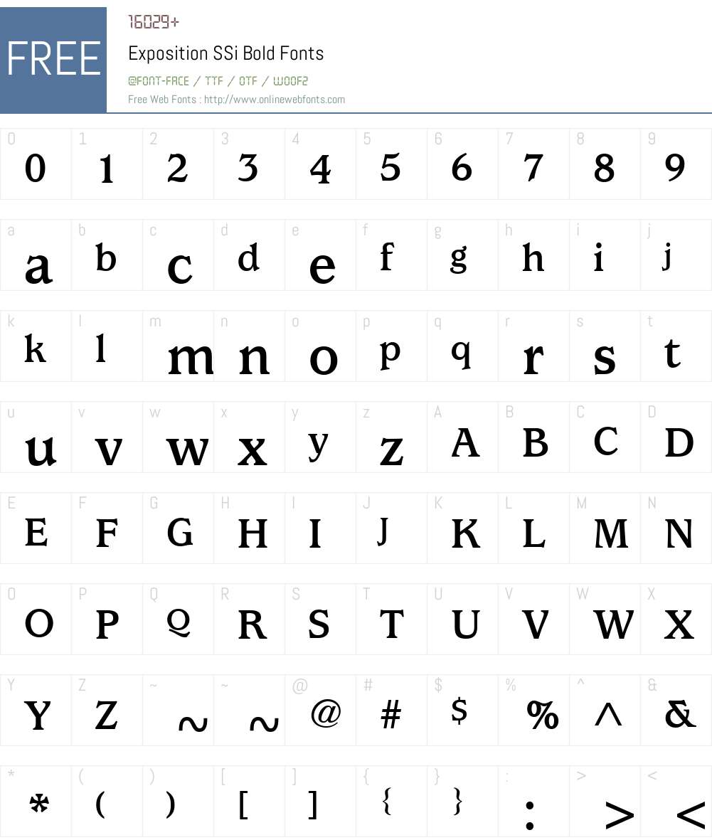 Exposition SSi Font Screenshots