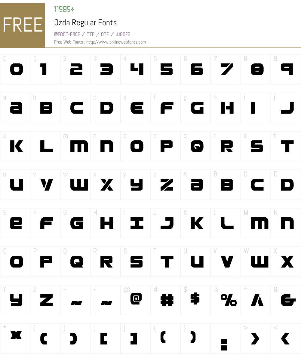 Ozda Font Screenshots
