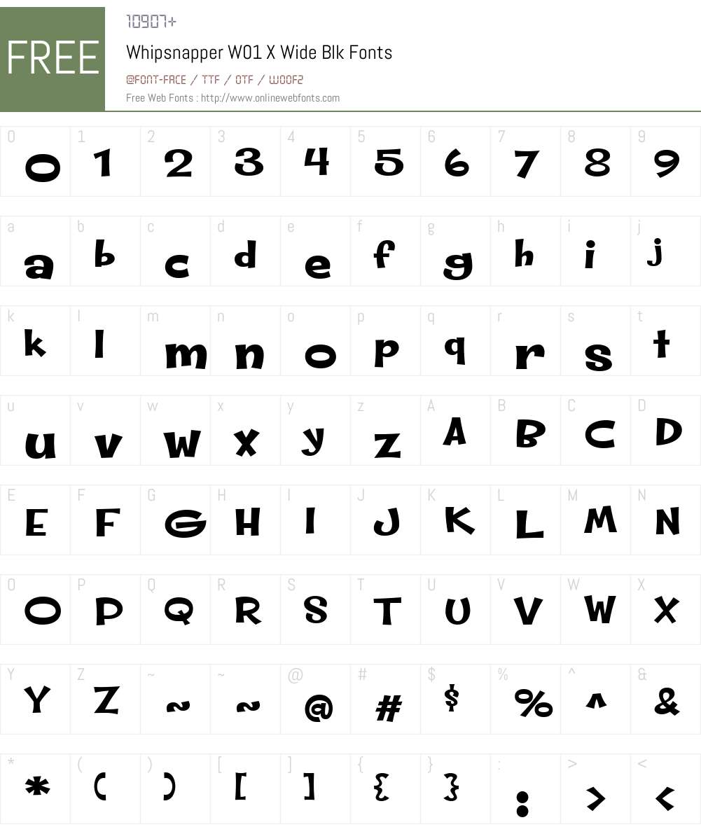 WhipsnapperW01-XWideBlk Font Screenshots