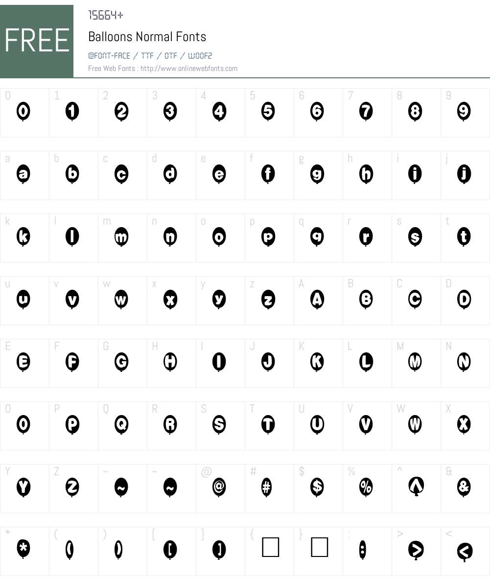 Balloons Font Screenshots