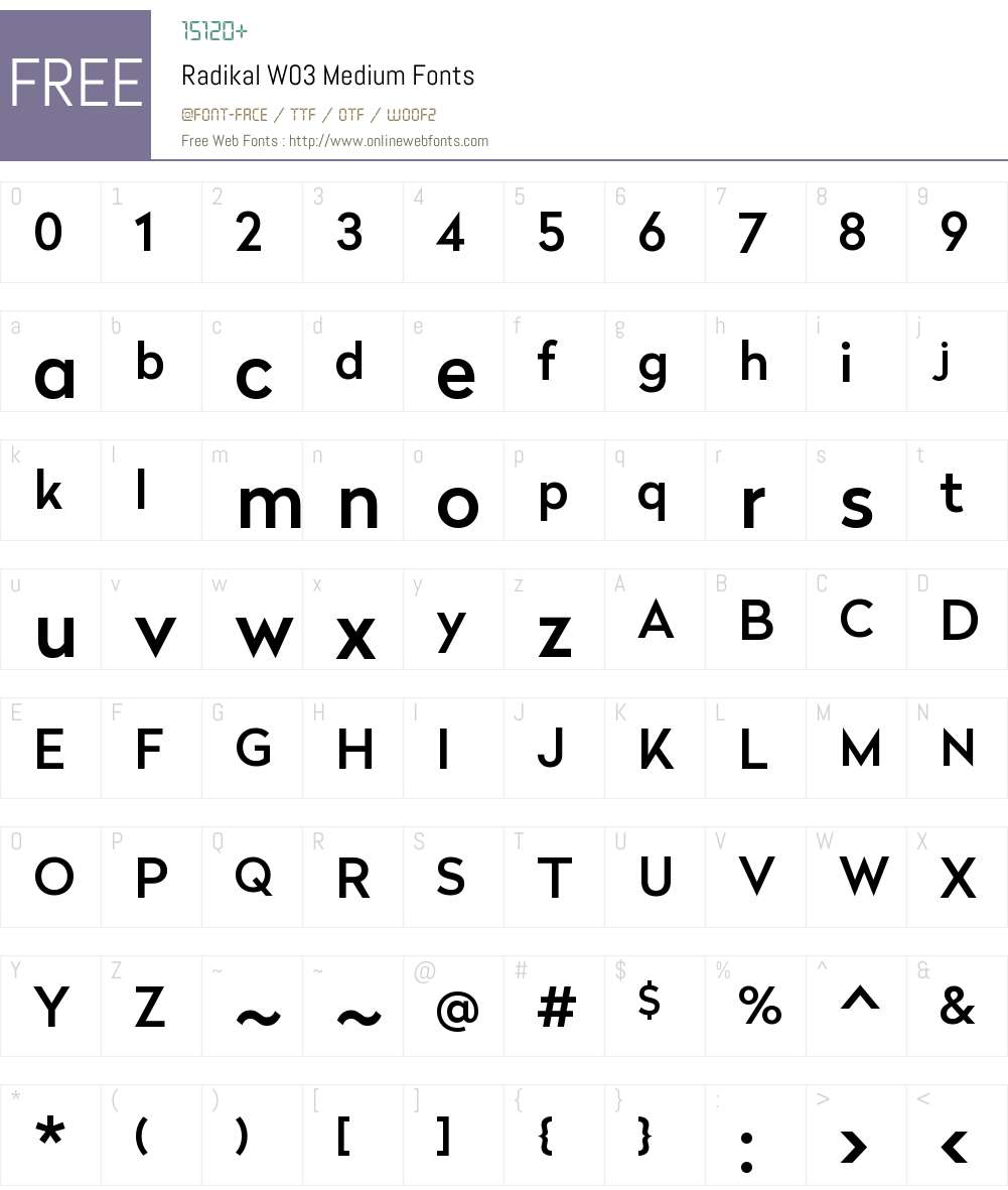Radikal Font Screenshots