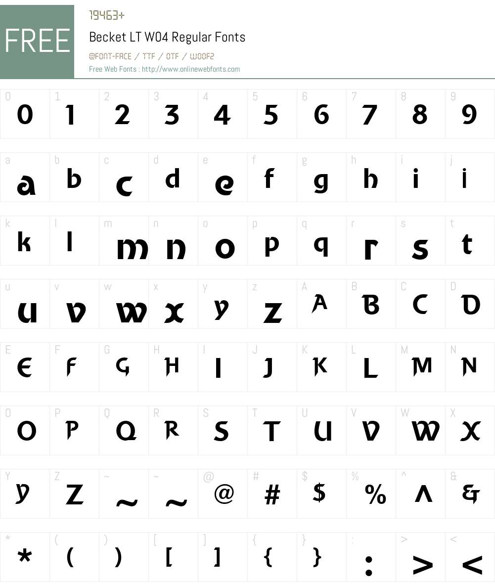 Becket Font Screenshots