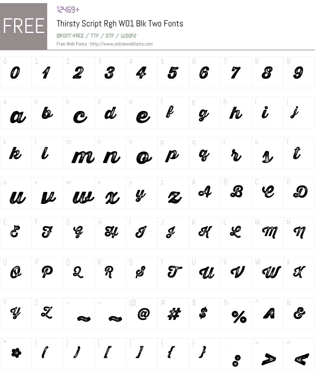 ThirstyScriptRghW01-BlkTwo Font Screenshots