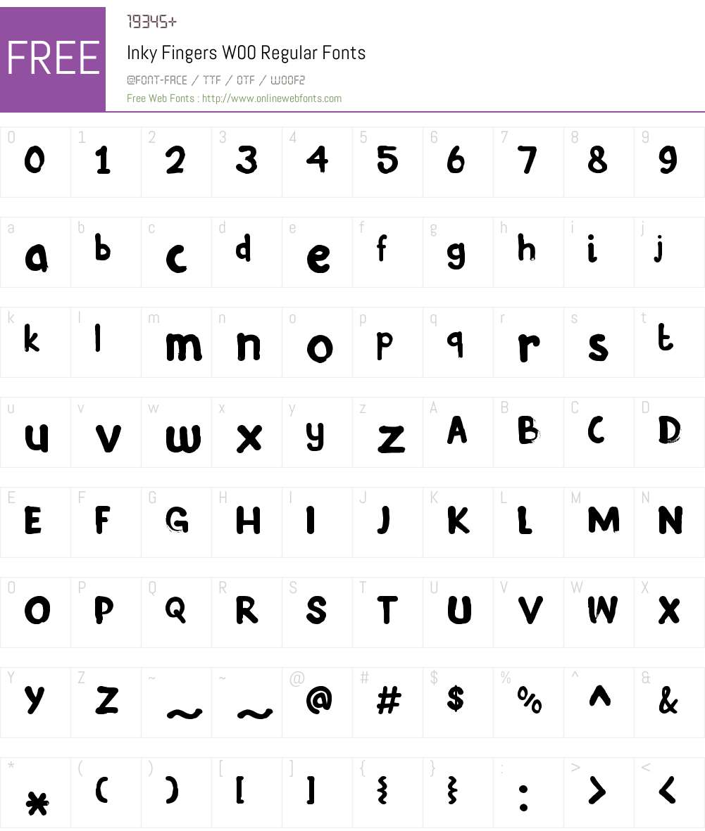 InkyFingersW00-Regular Font Screenshots