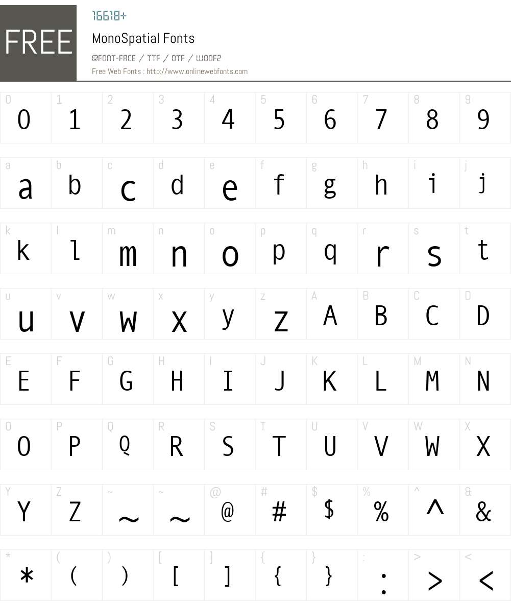 MonoSpatial Font Screenshots