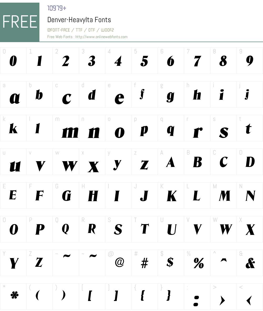 Denver-HeavyIta Font Screenshots