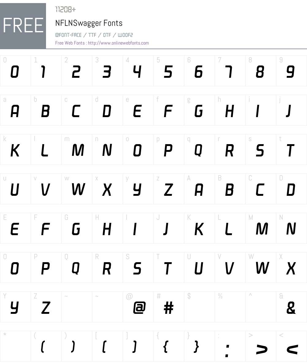 NFLNSwagger Font Screenshots