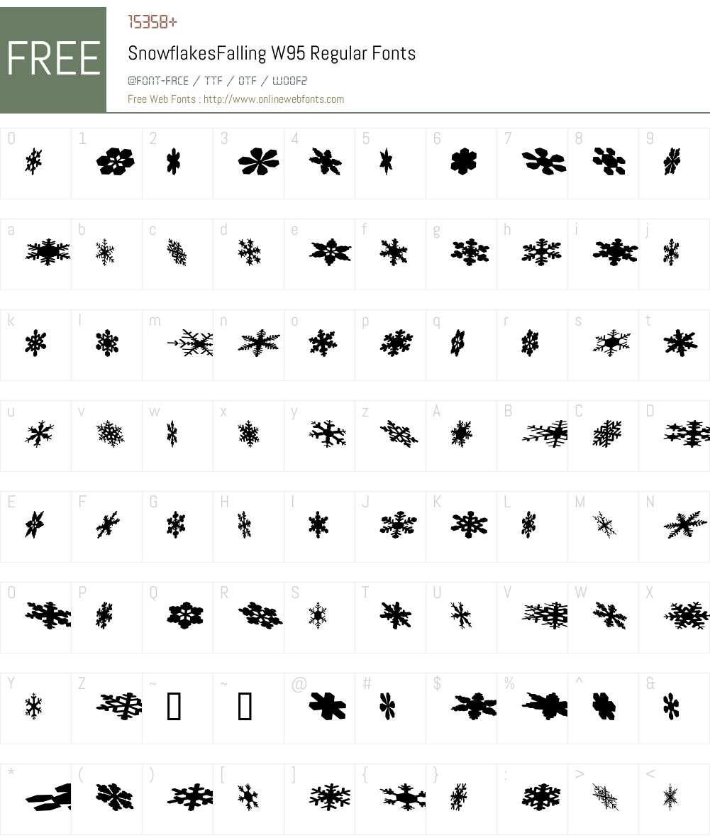 SnowflakesFalling Font Screenshots