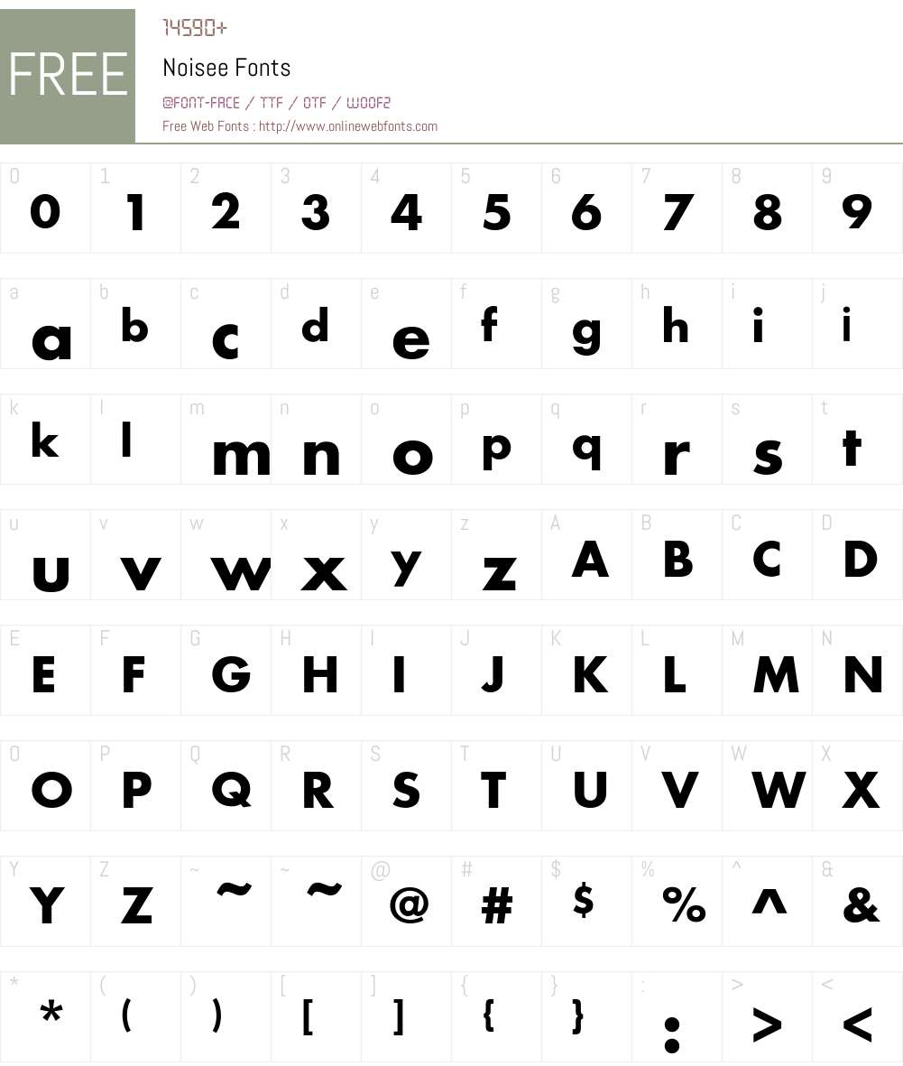 Noisee Font Screenshots