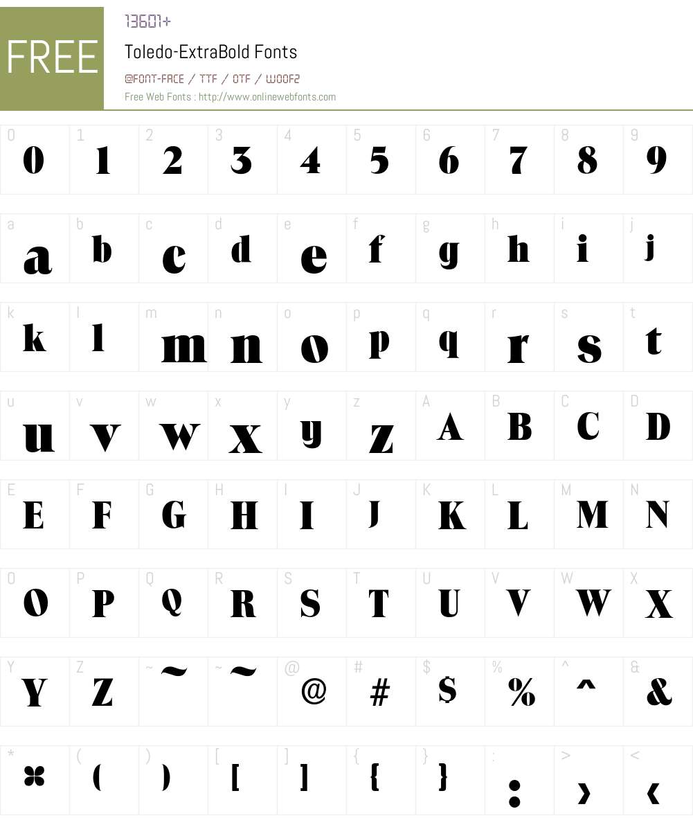 Toledo-ExtraBold Font Screenshots