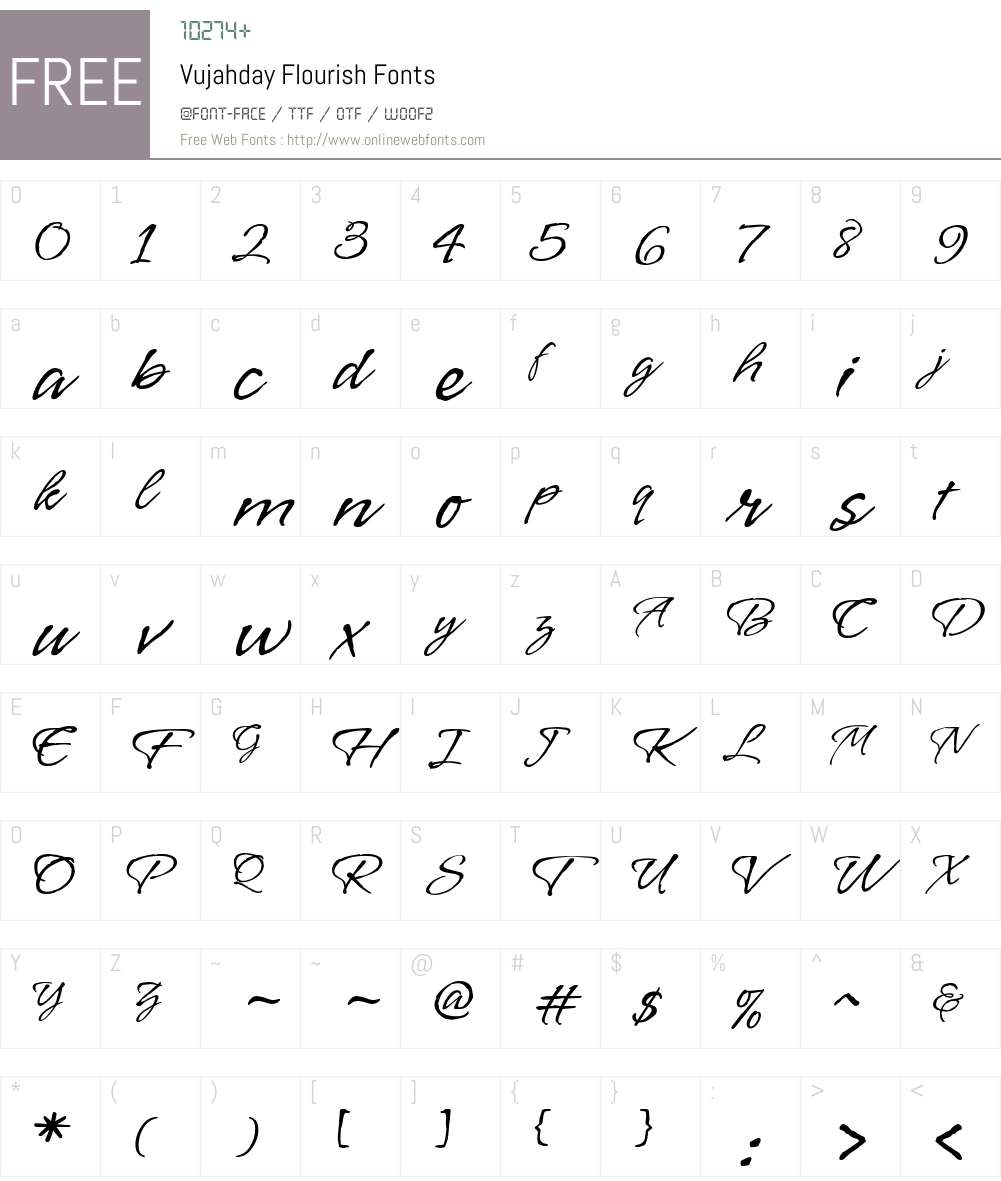 Vujahday Flourish Font Screenshots