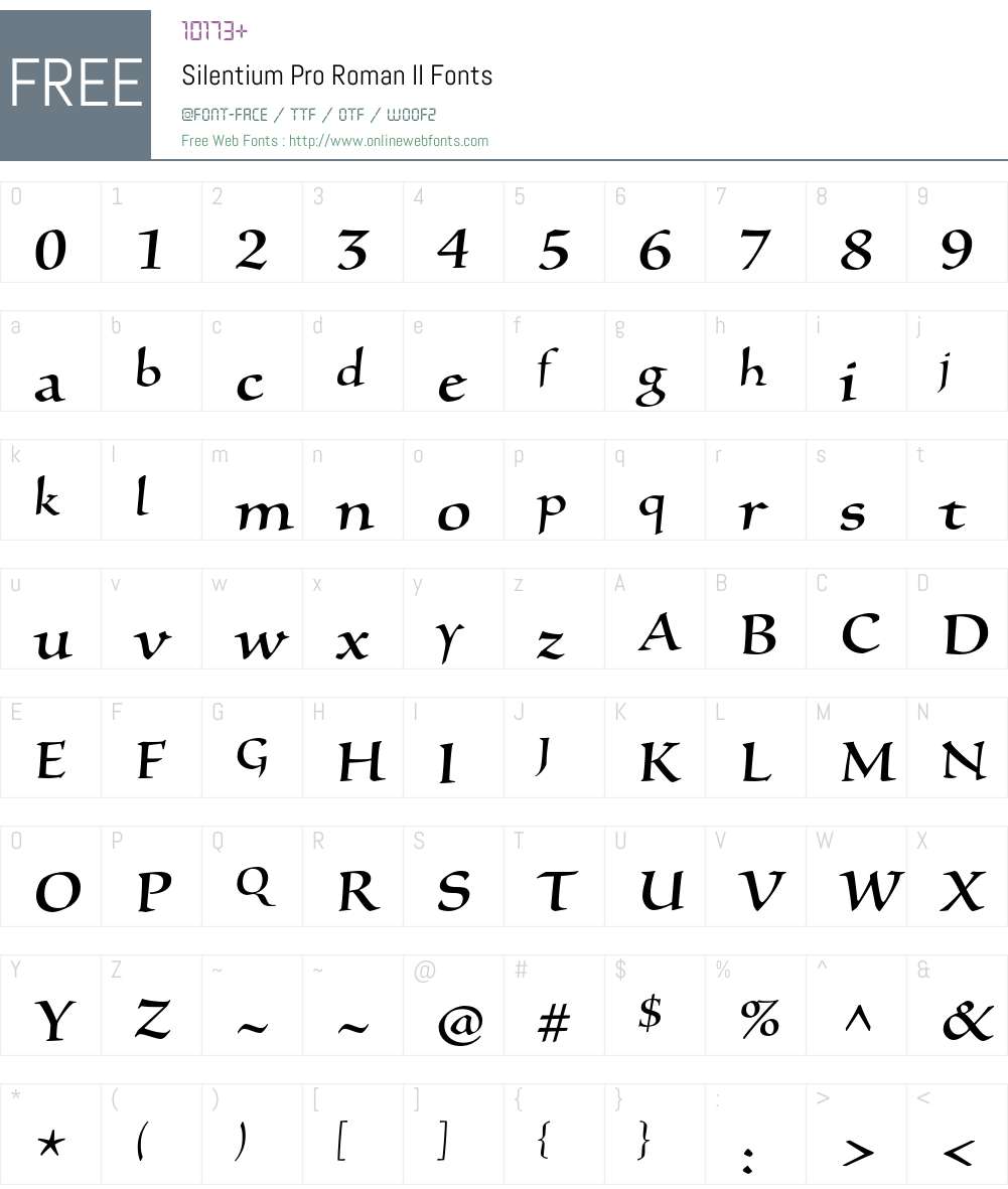Silentium Pro Font Screenshots