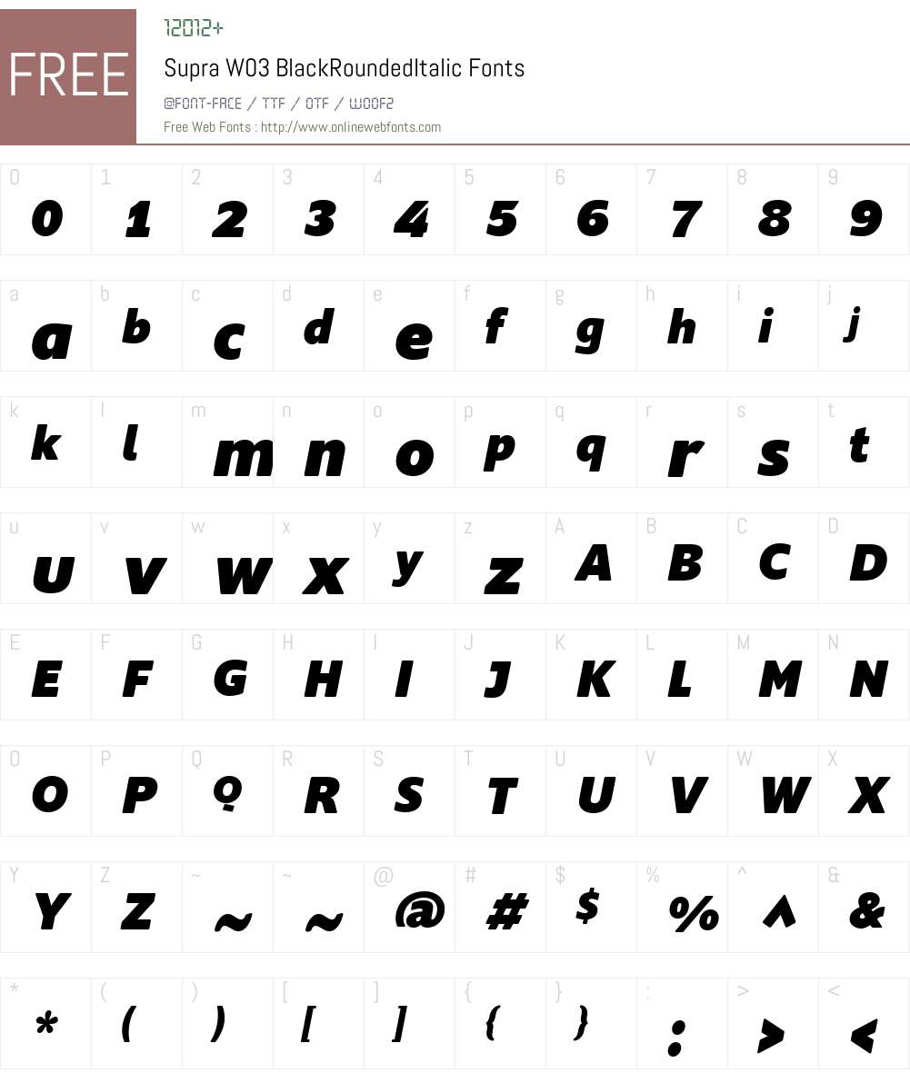 Supra Rounded Font Screenshots