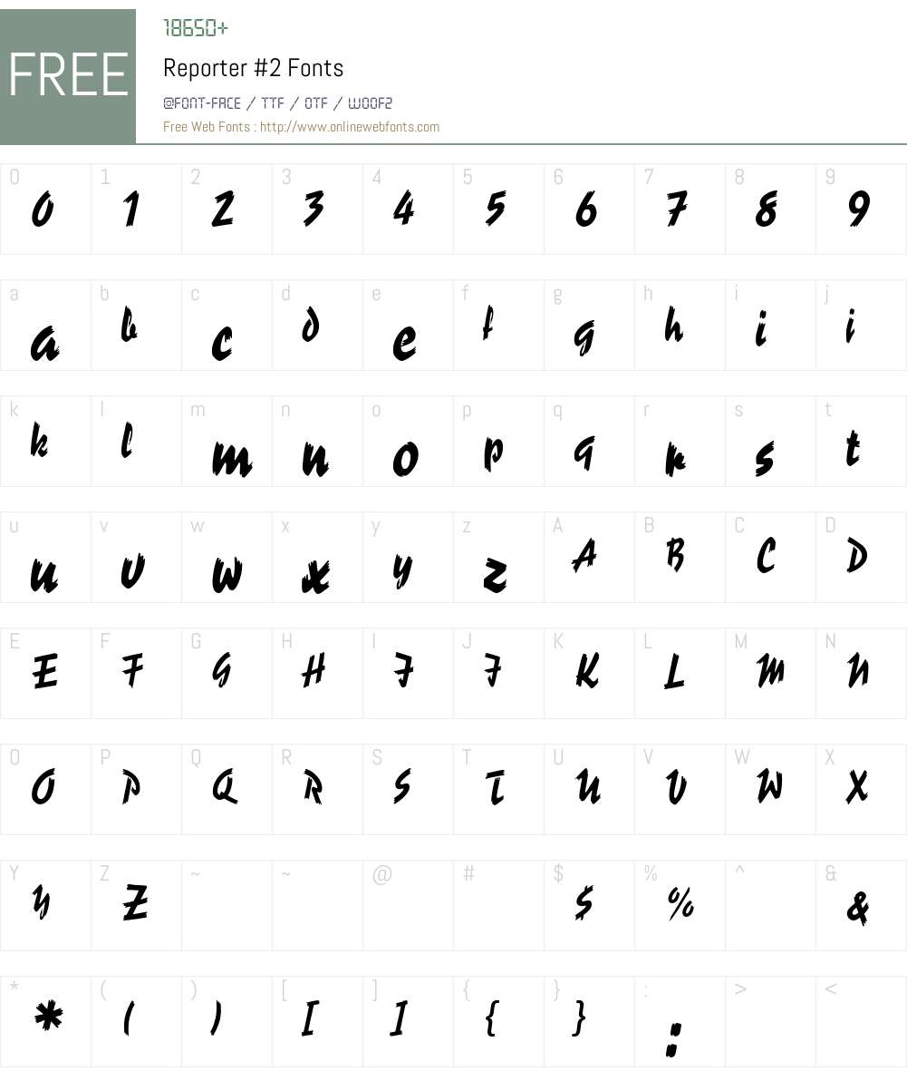 Reporter Font Screenshots
