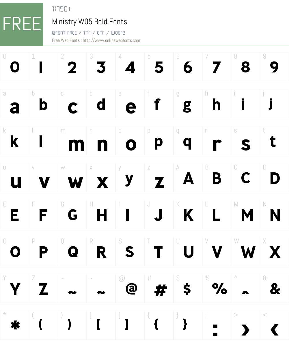 MinistryW05-Bold Font Screenshots