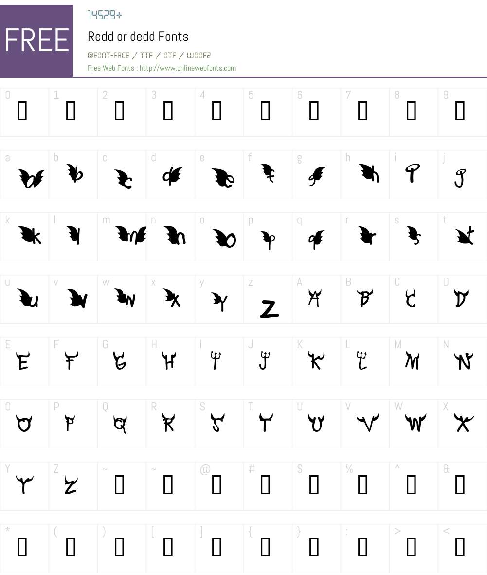 Redd or dedd Font Screenshots