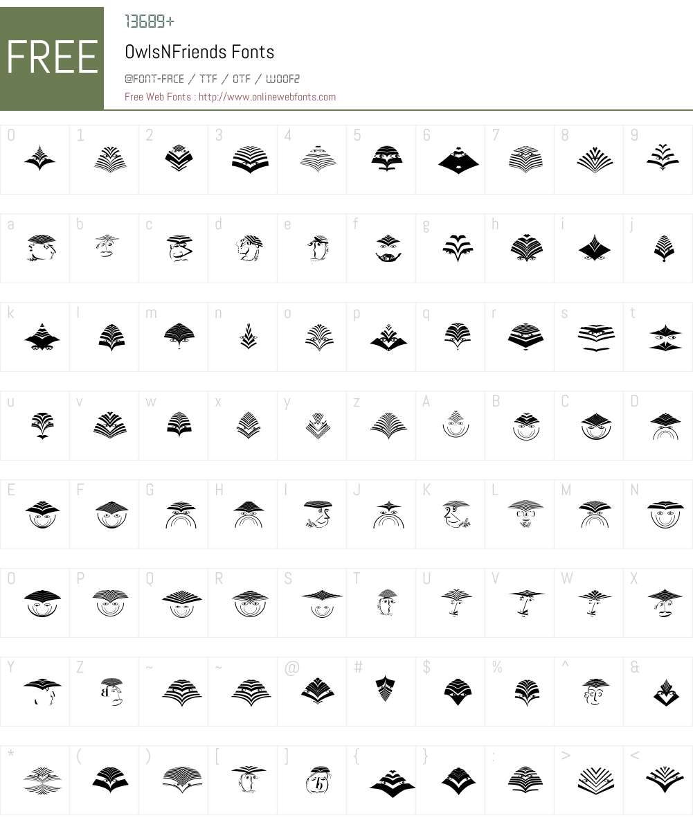 OwlsNFriends Font Screenshots