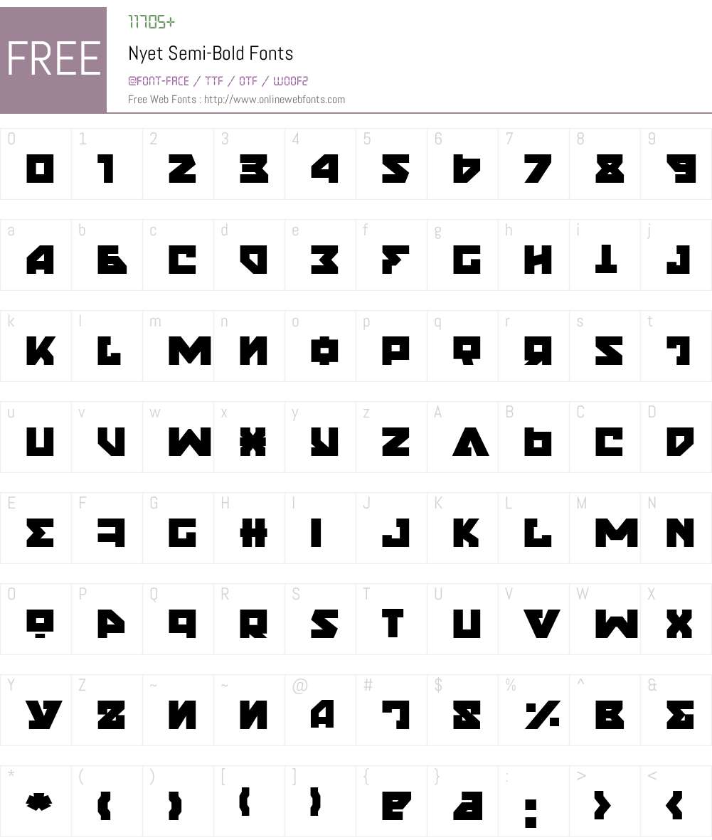Nyet Semi-Bold Font Screenshots