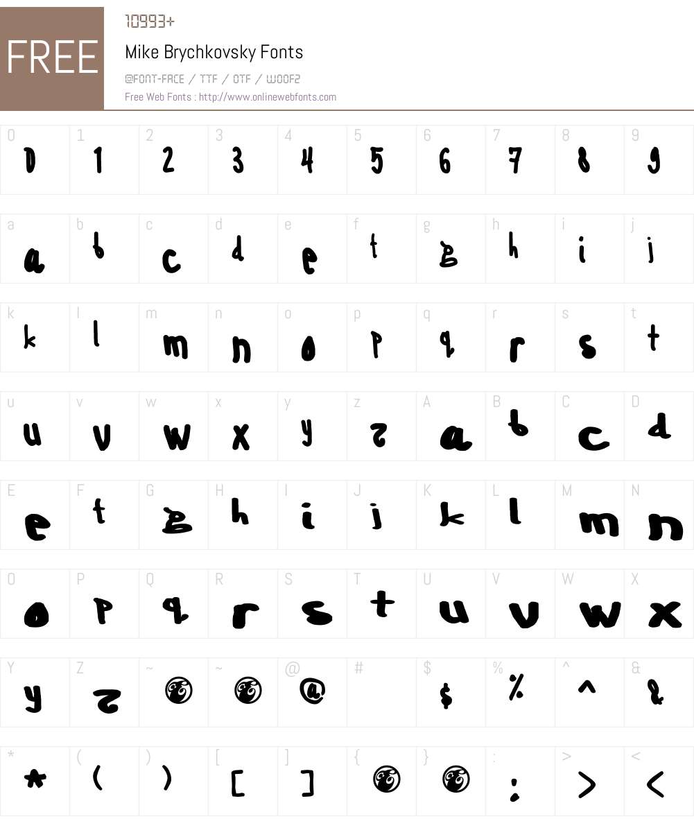 Mike Brychkovsky Font Screenshots