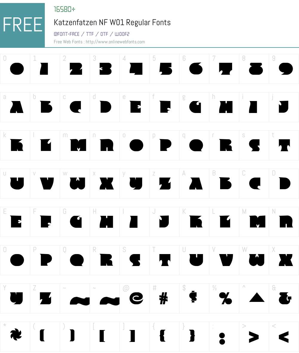 KatzenfatzenNFW01-Regular Font Screenshots