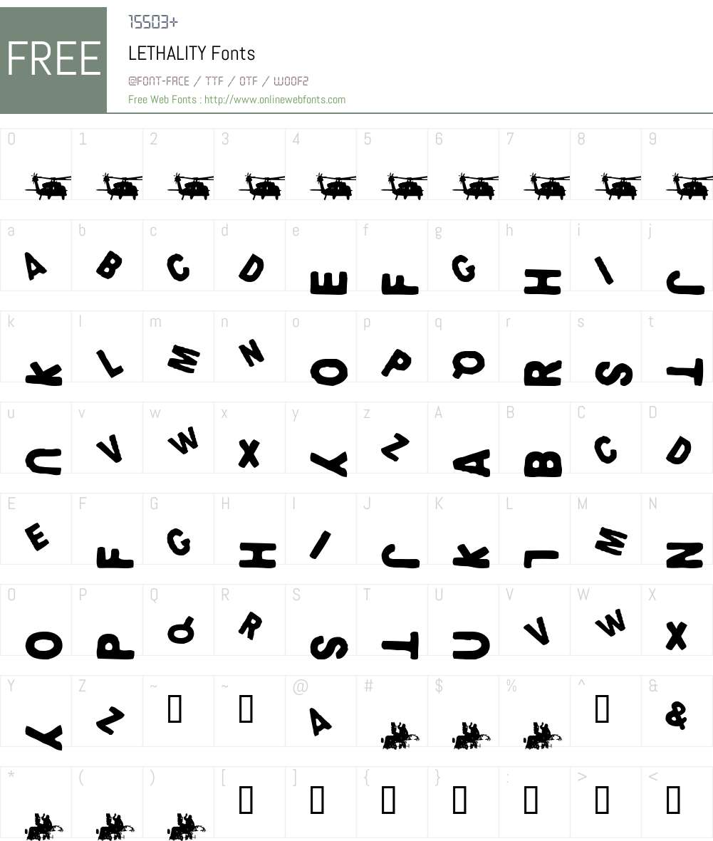 LETHALITY Font Screenshots