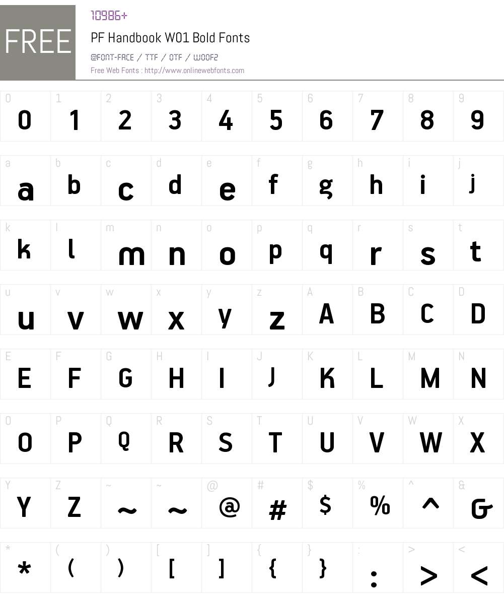 PFHandbookW01-Bold Font Screenshots