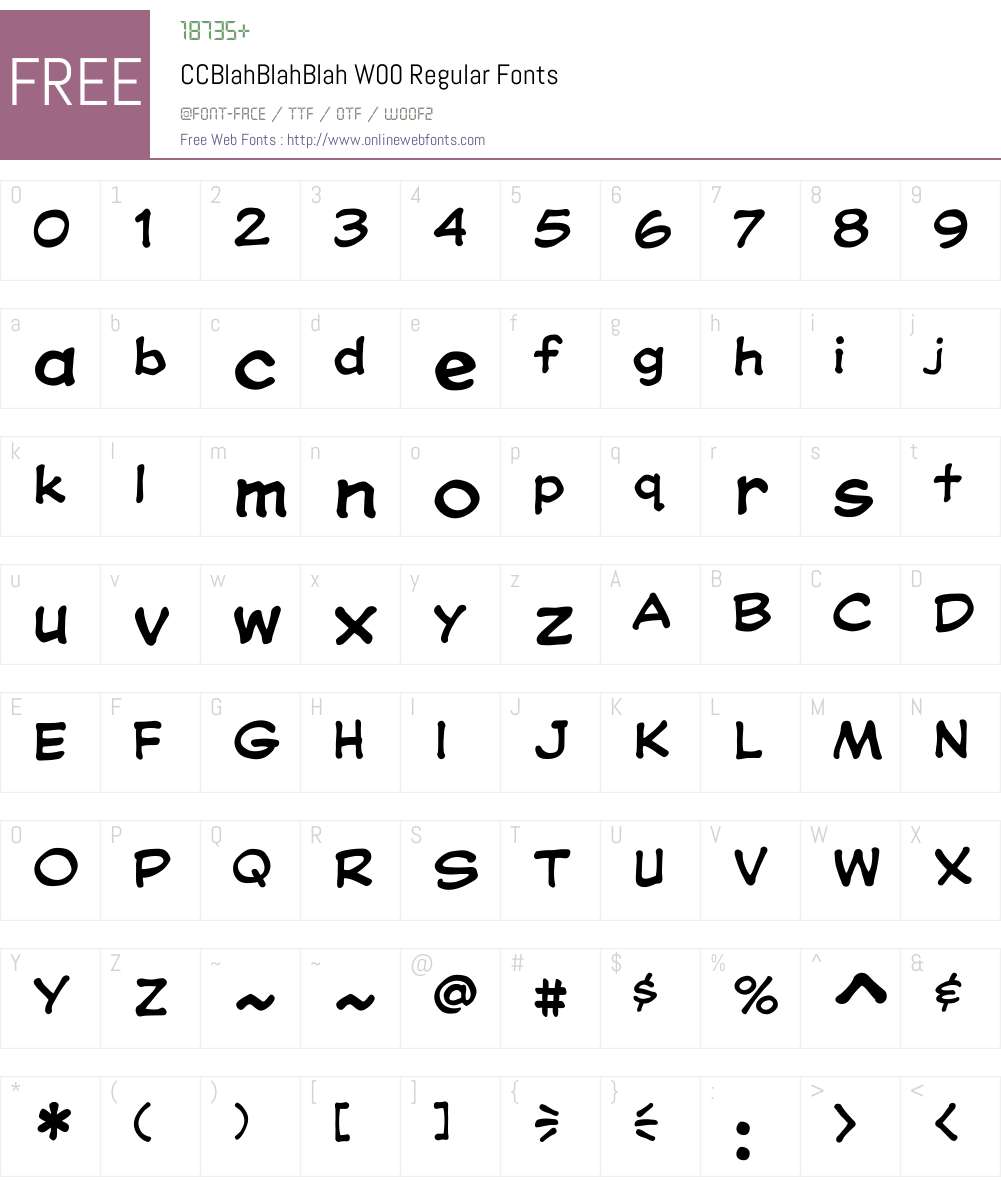 CCBlahBlahBlahW00-Regular Font Screenshots