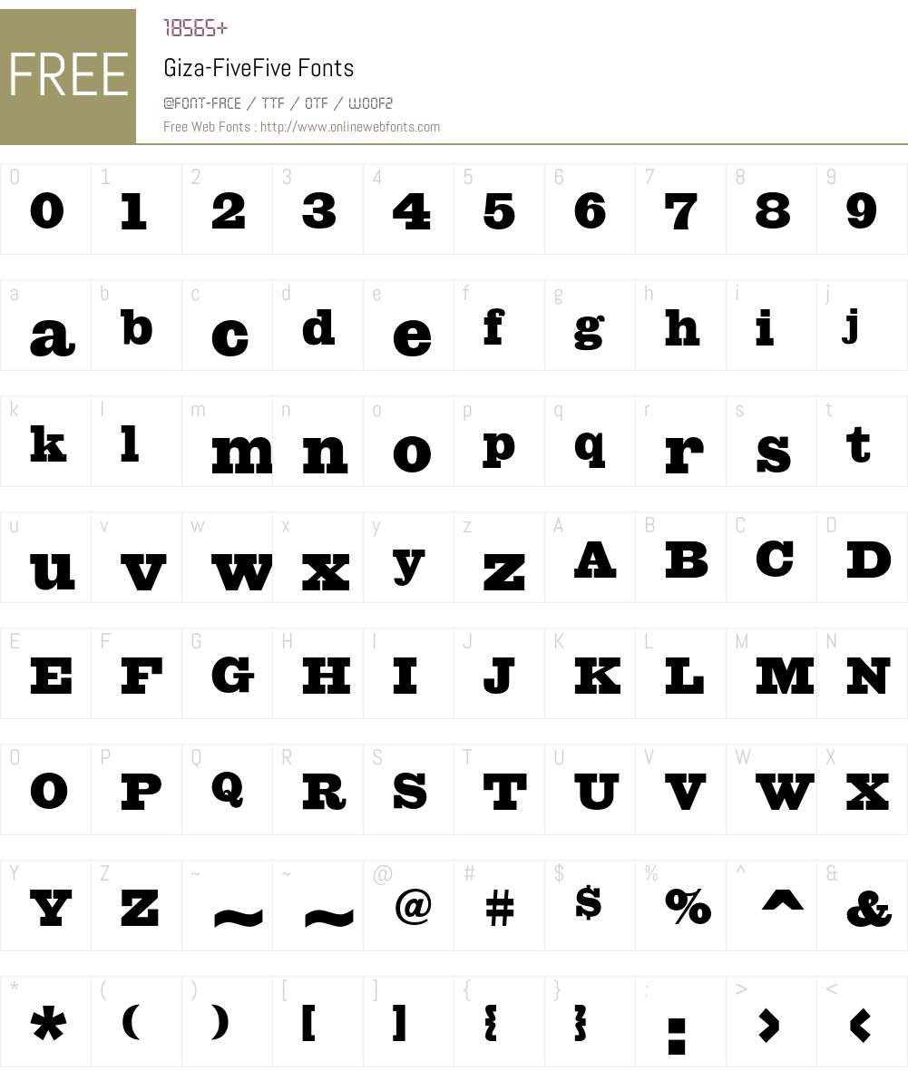 Giza Font Screenshots