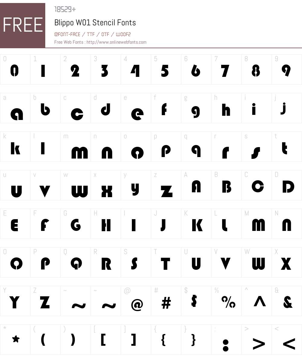 BlippoW01-Stencil Font Screenshots