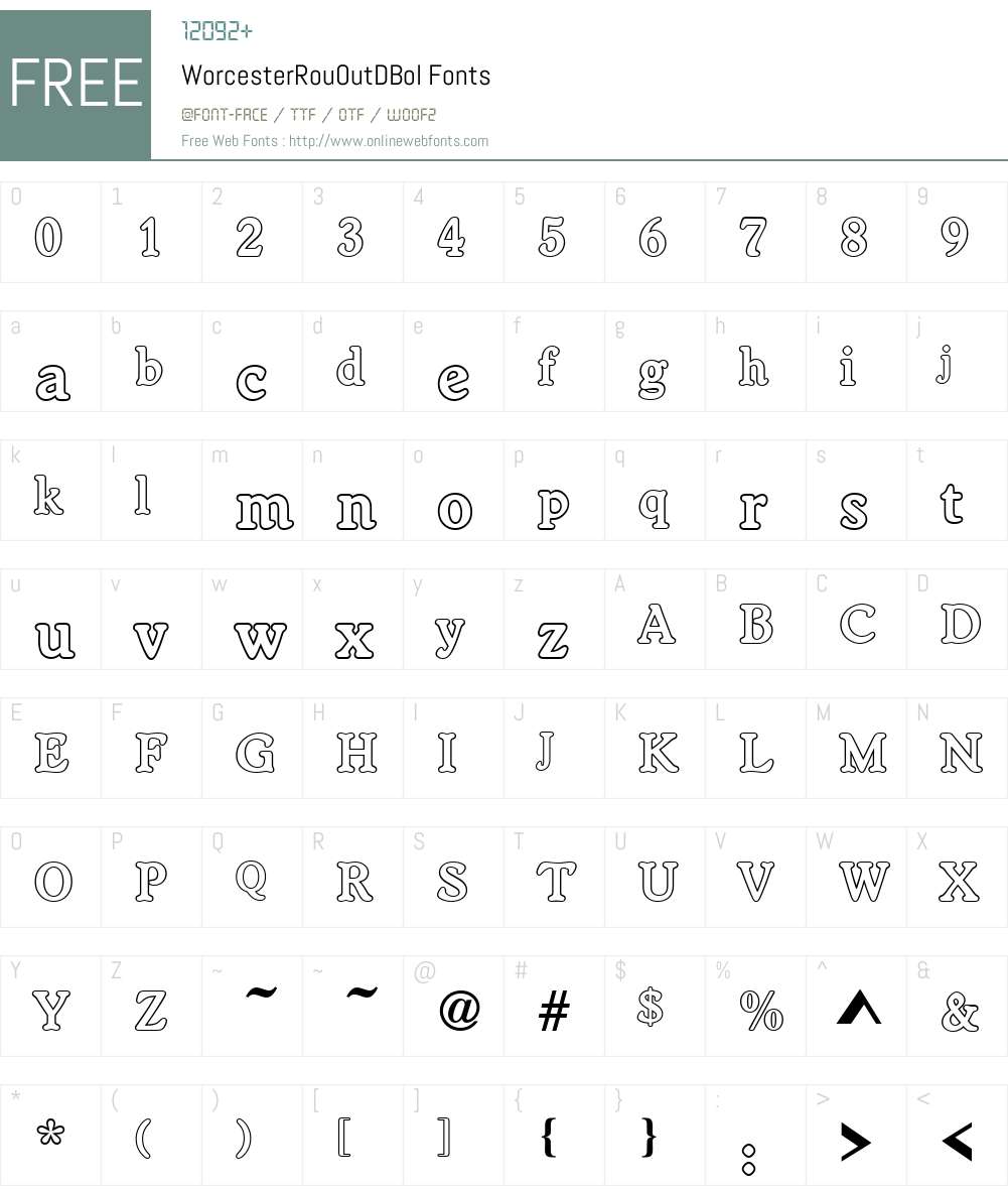 WorcesterRouOutDBol Font Screenshots
