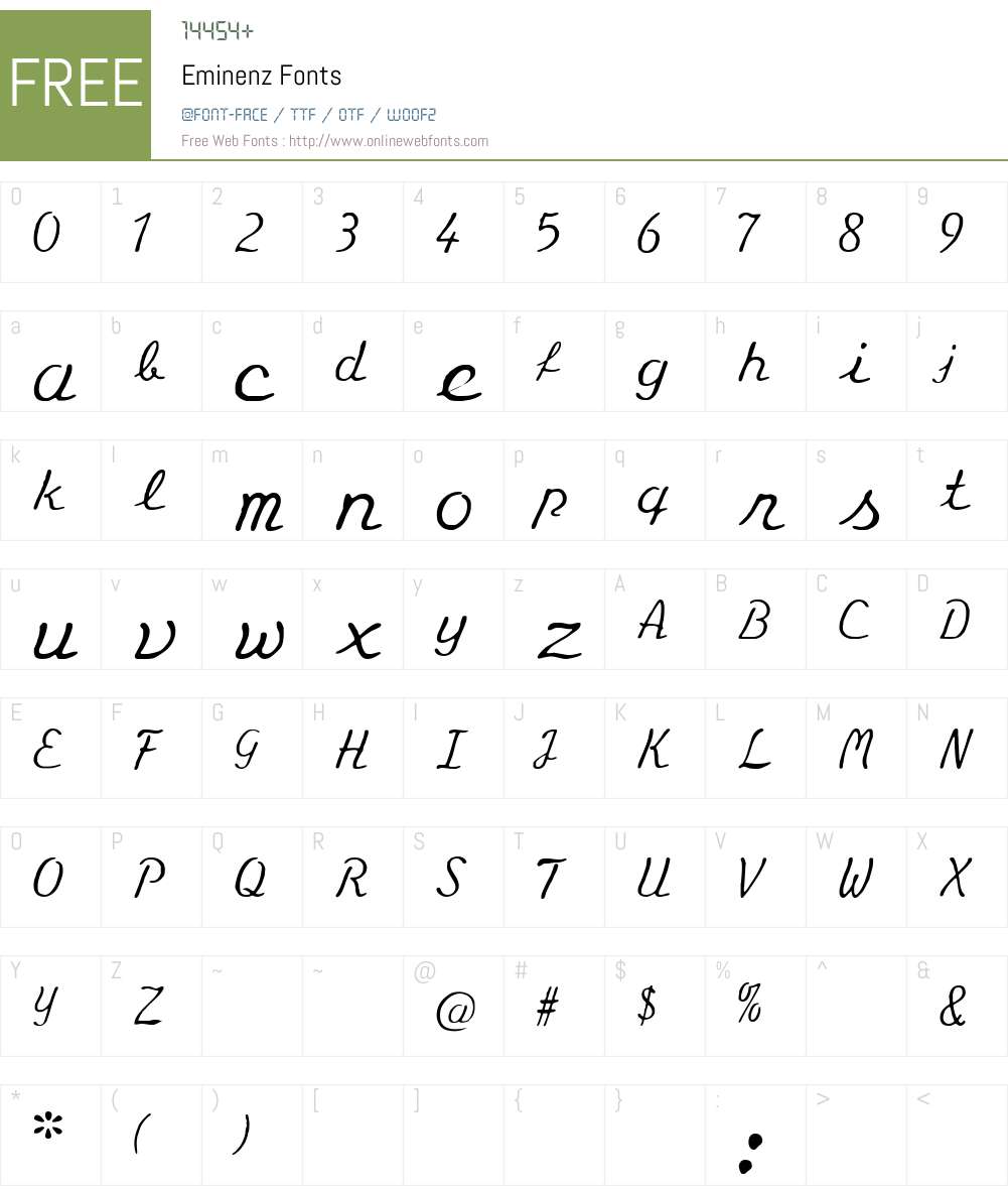 Eminenz Font Screenshots