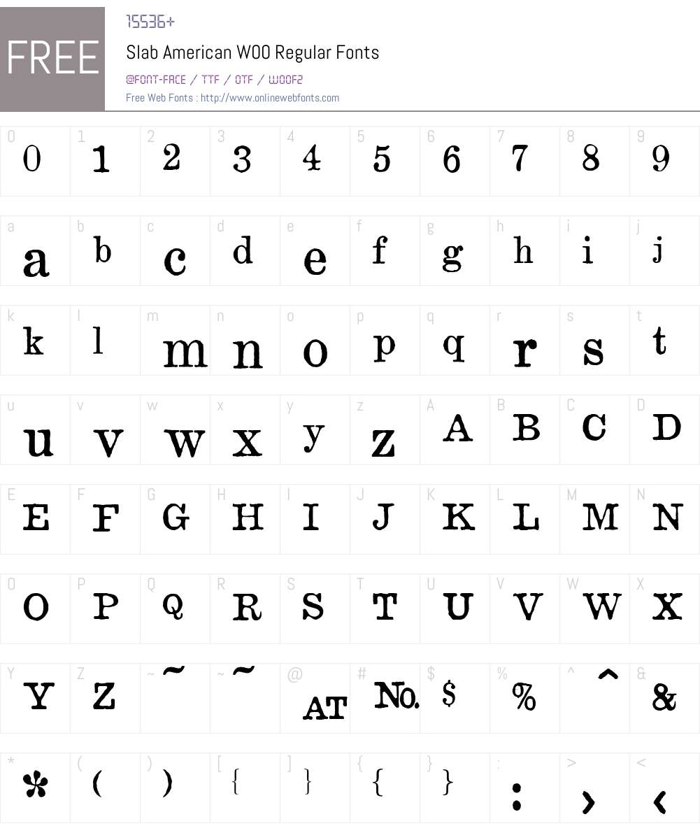 Slab American Font Screenshots
