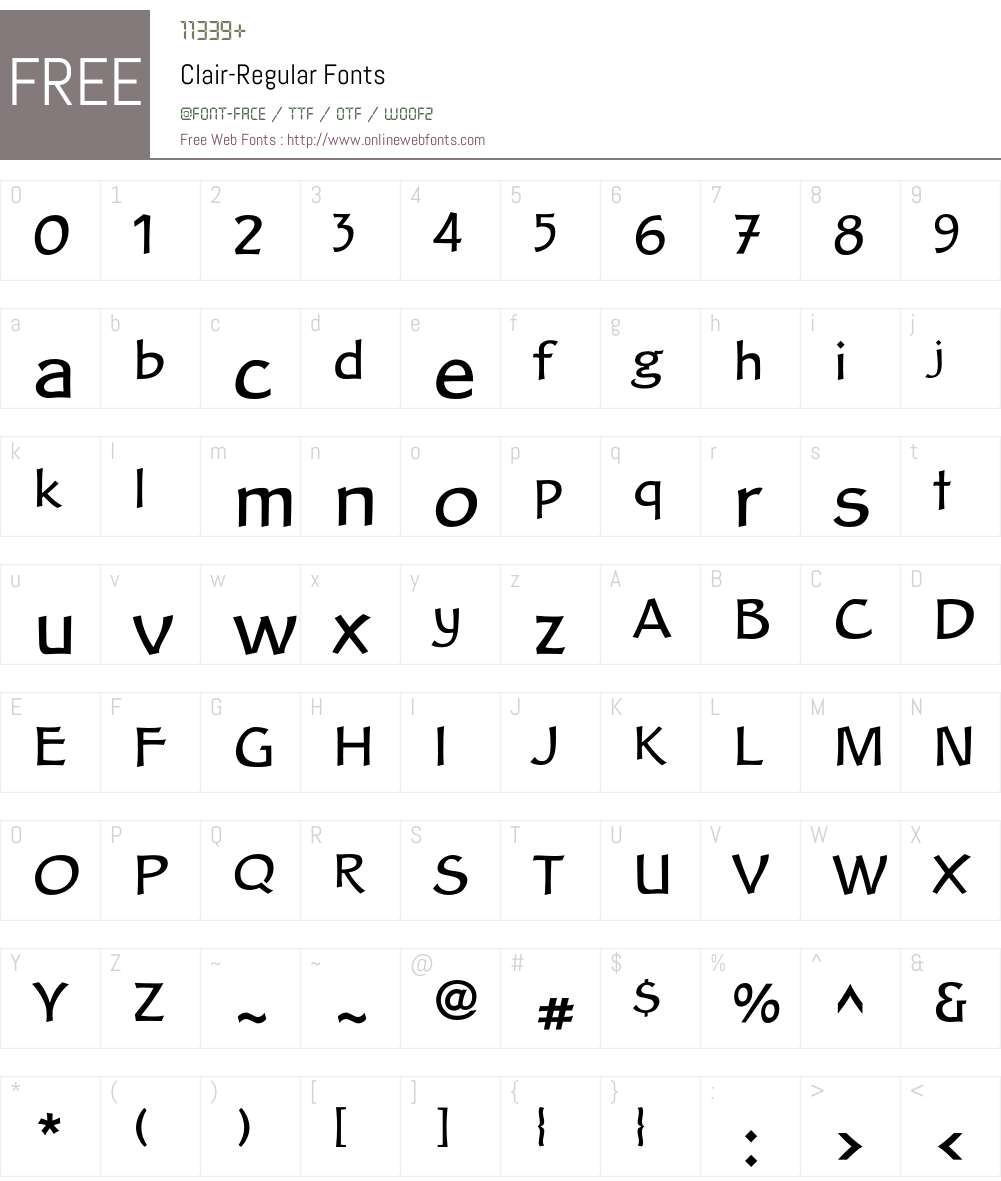 Clair Font Screenshots