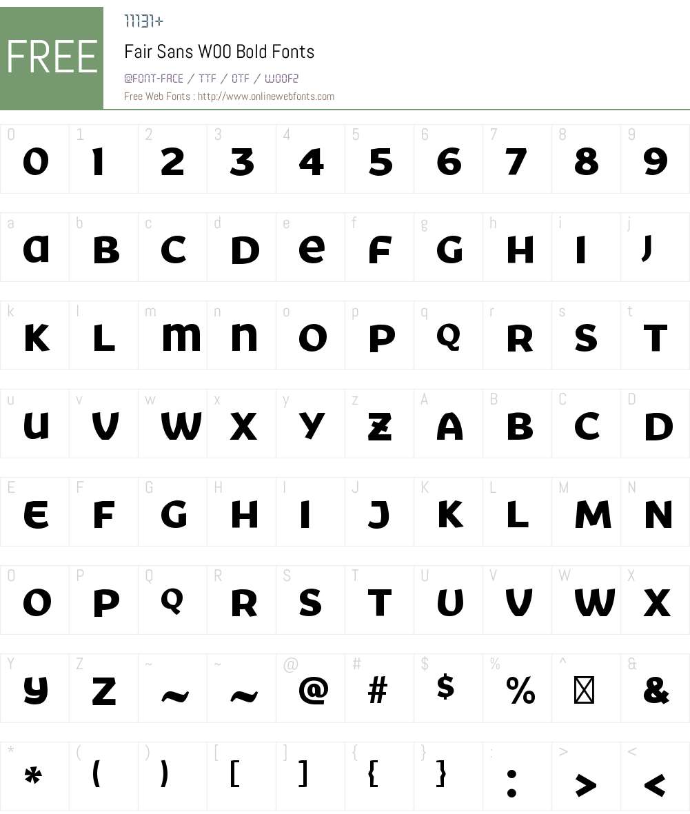 FairSansW00-Bold Font Screenshots