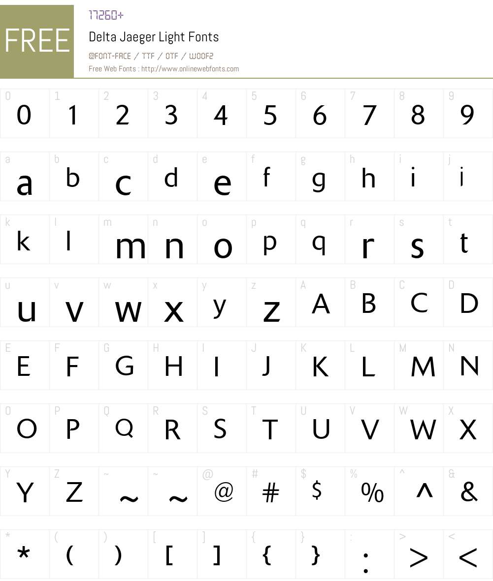 Delta Jaeger Font Screenshots