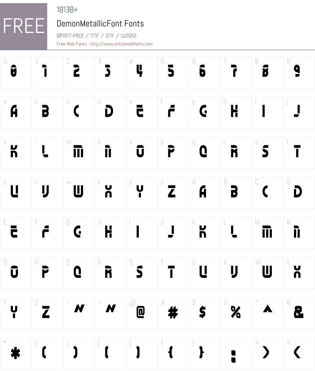 DemonMetallicFont Font Screenshots