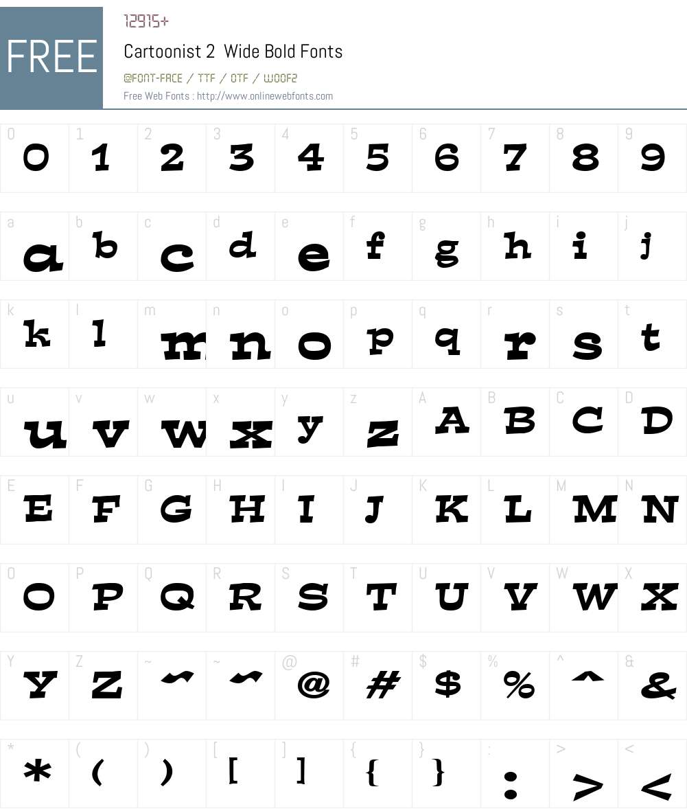 Cartoonist 2 Font Screenshots