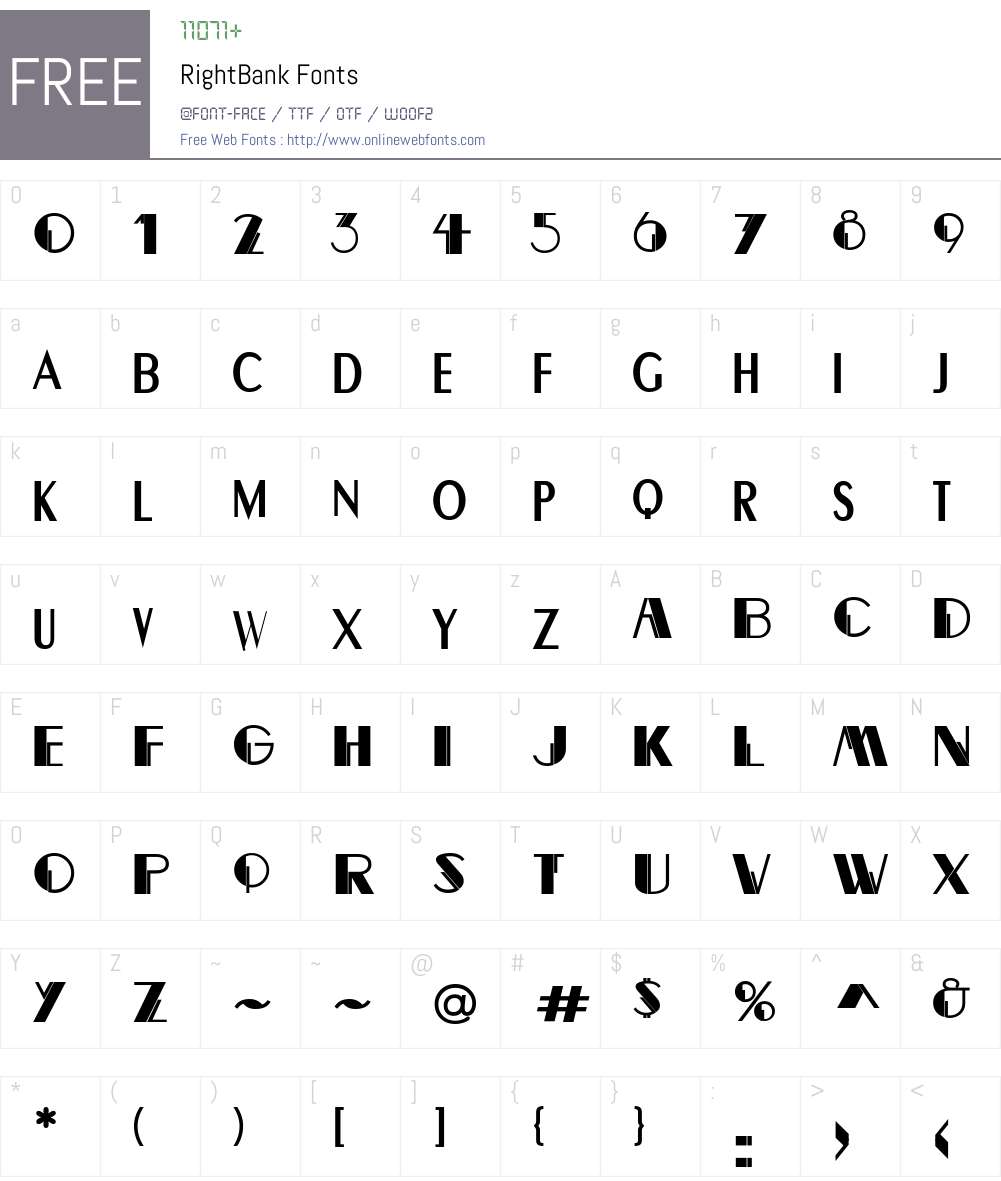 RightBank Font Screenshots