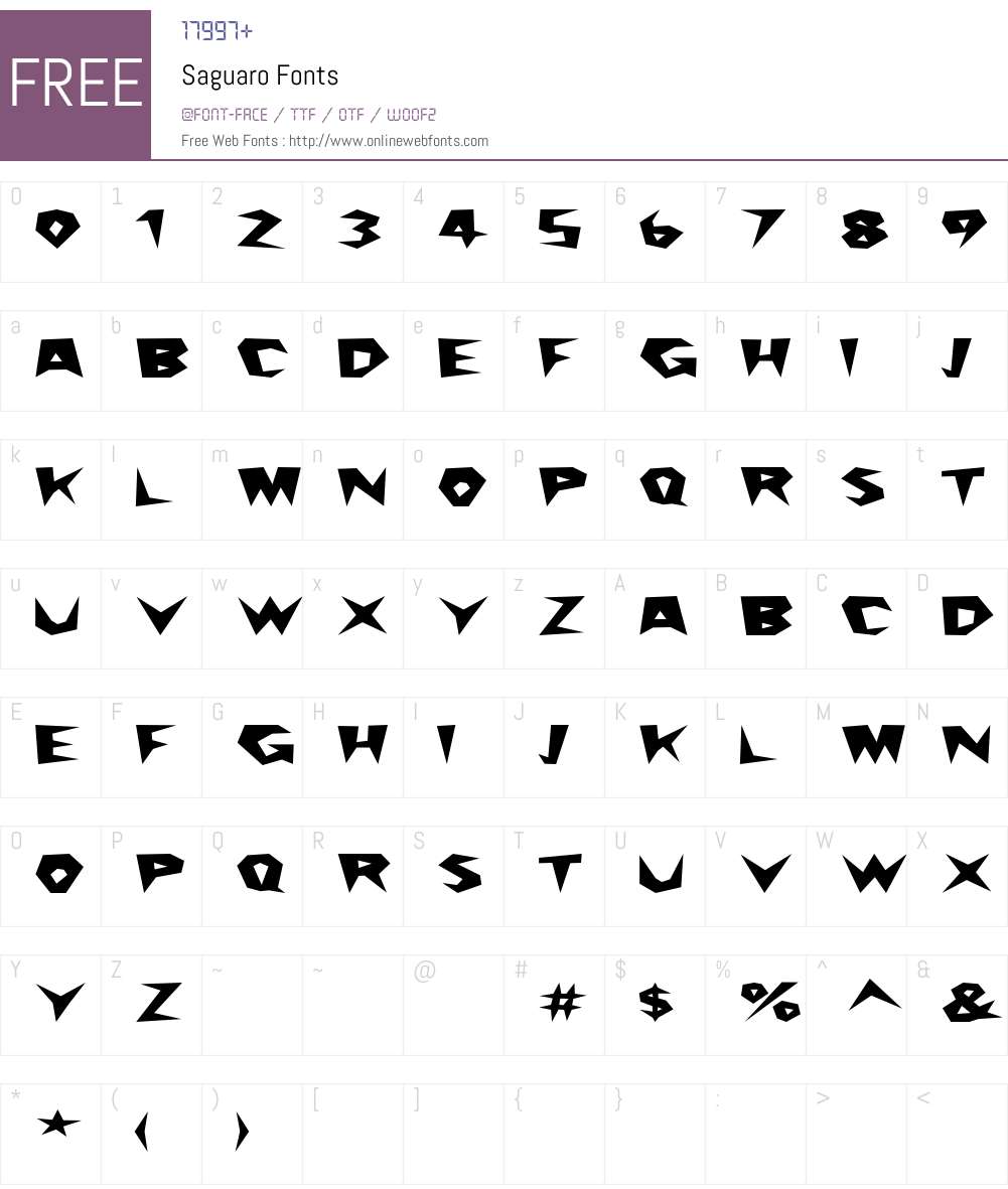 Saguaro Font Screenshots