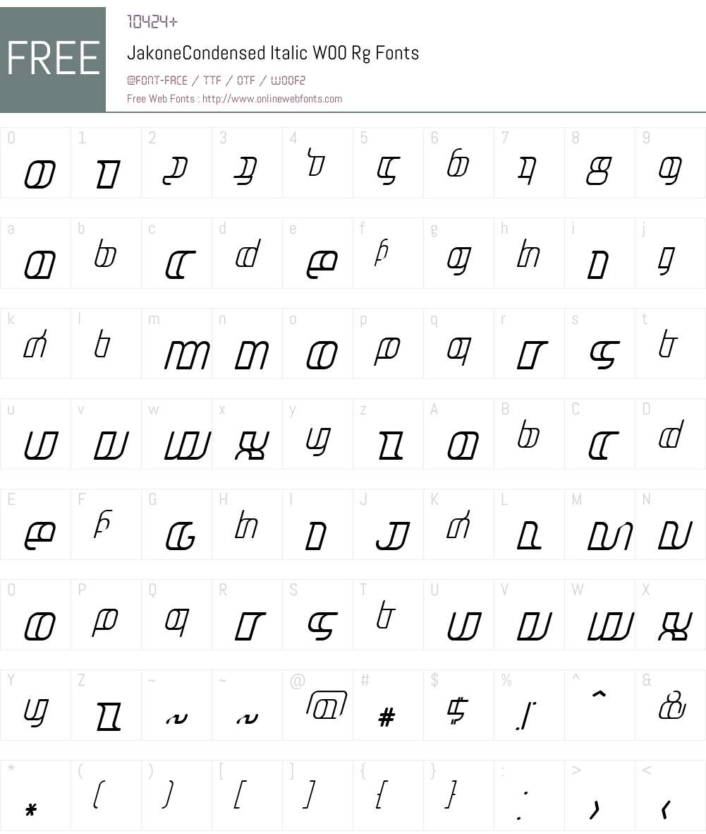 Jakone Font Screenshots