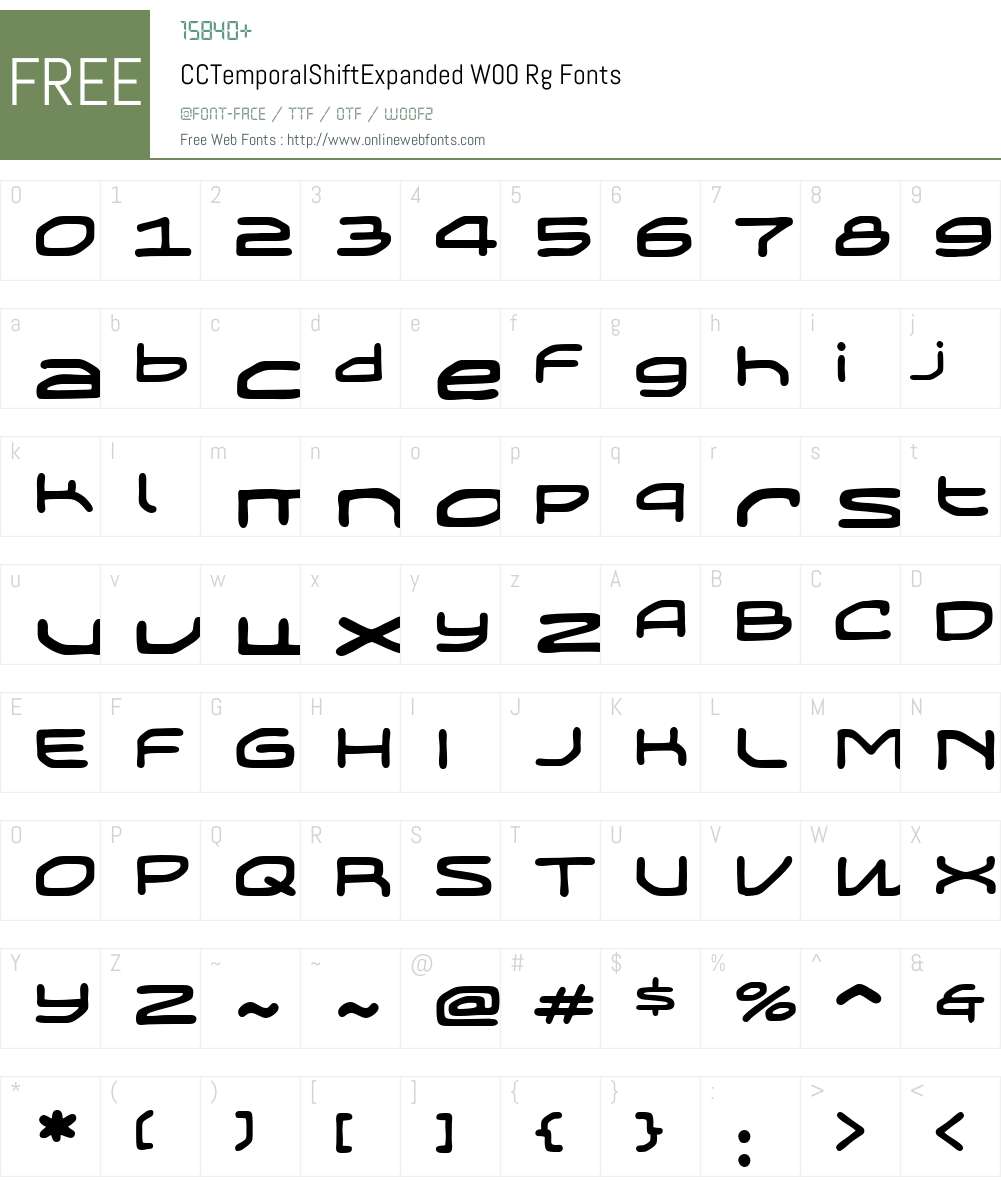 Temporal Shift Font Screenshots