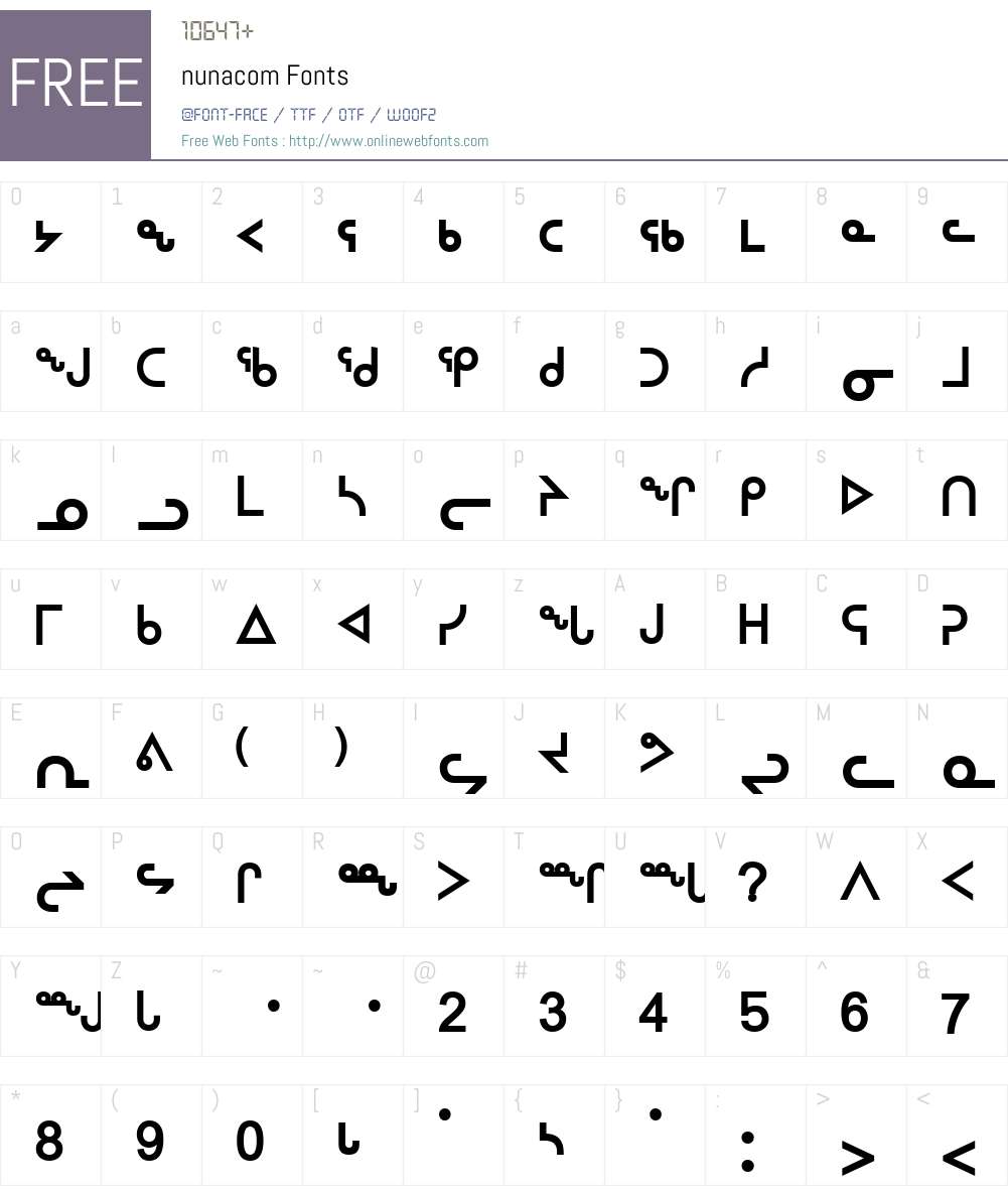 nunacom bold Font Screenshots