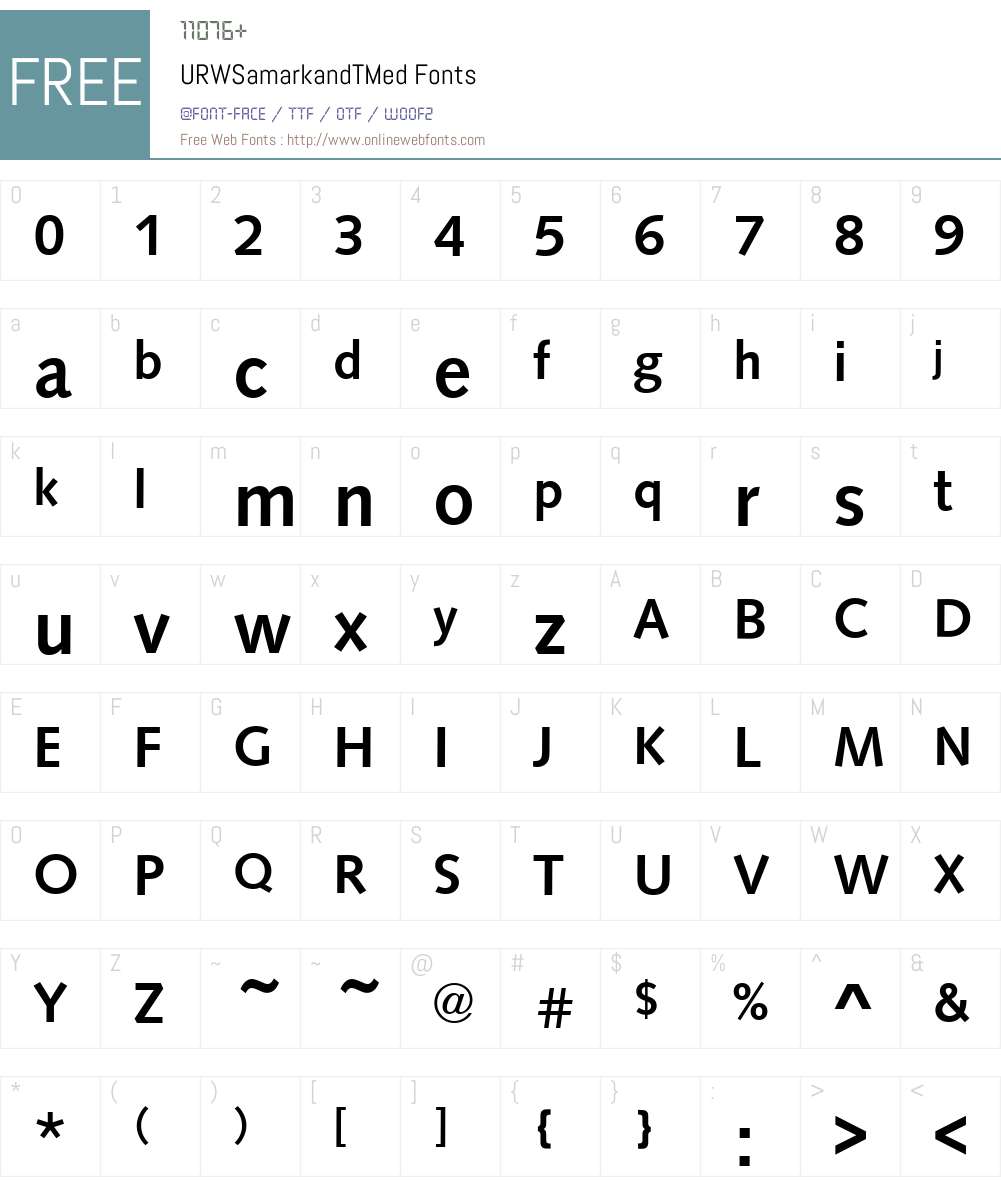 URWSamarkandTMed Font Screenshots