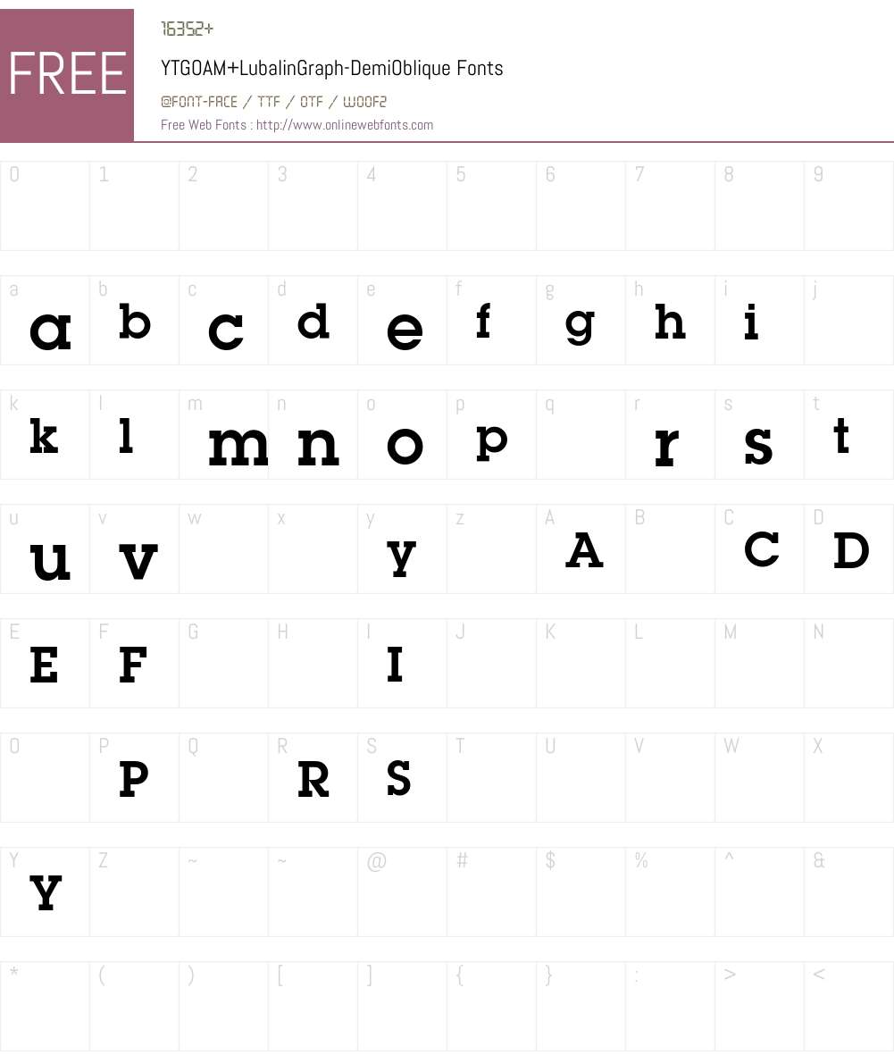 YTGOAM+LubalinGraph-DemiOblique Font Screenshots