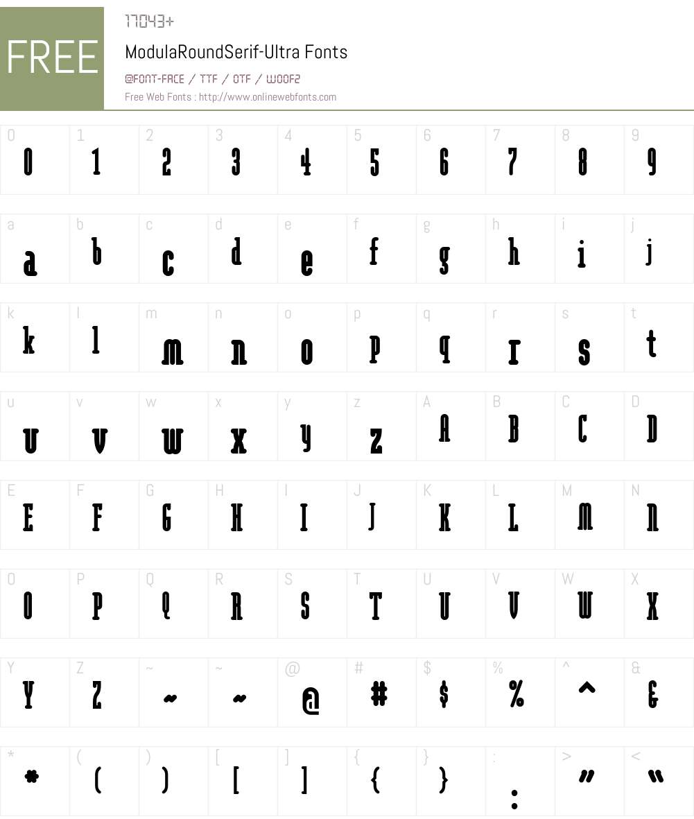 ModulaRoundSerif-Ultra Font Screenshots