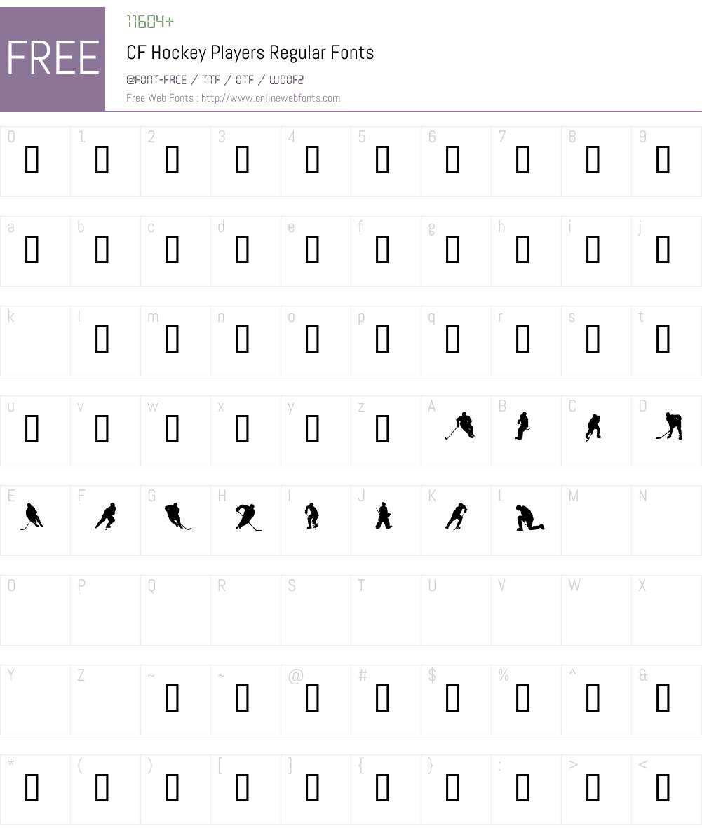 CF Hockey Players Font Screenshots