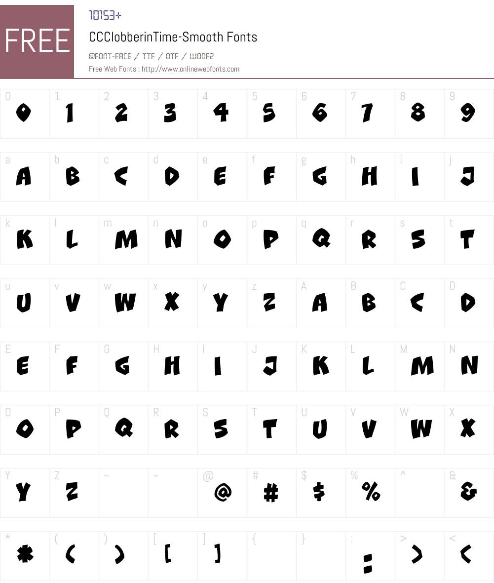 CCClobberinTime Font Screenshots