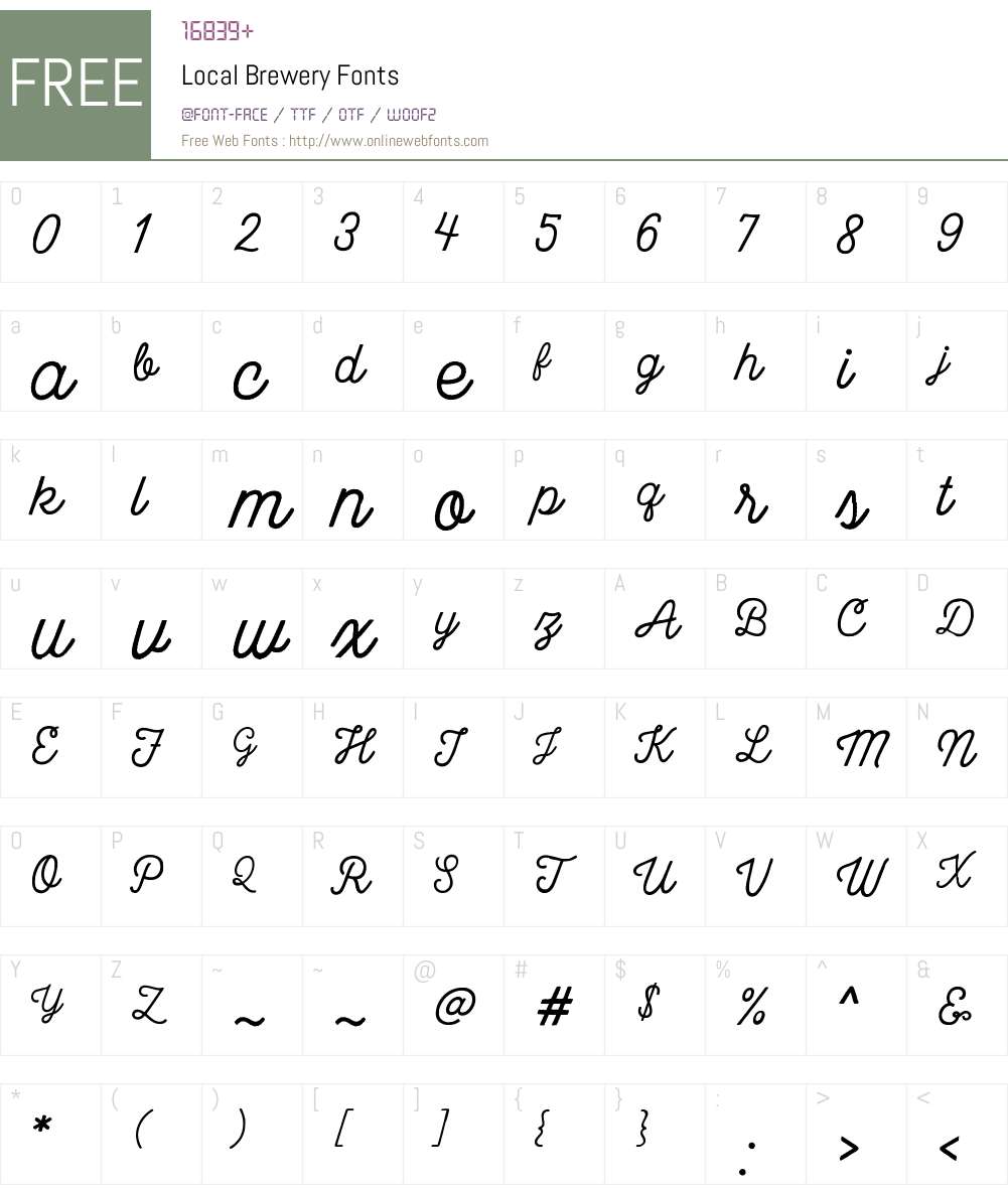 LocalBrewery-Regular Font Screenshots